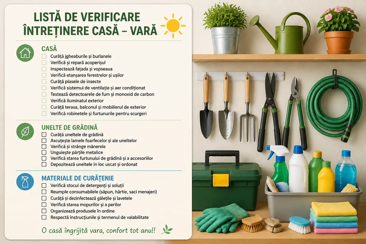 întreținere casă vară checklist complet