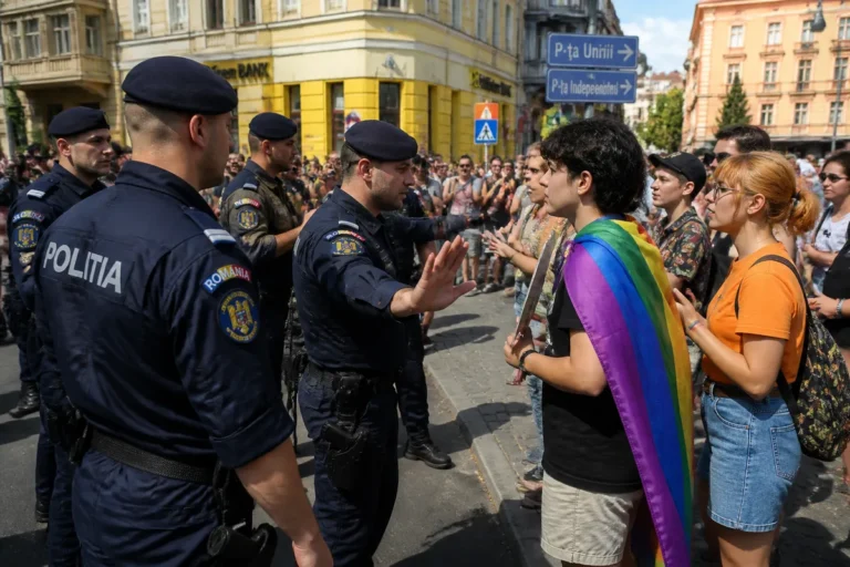 Paradă LGBT neautorizată la Oradea: activiștii au primit amenzi după intervenția poliției