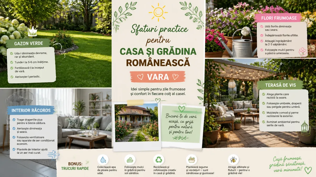 sfaturi casă grădină vară România