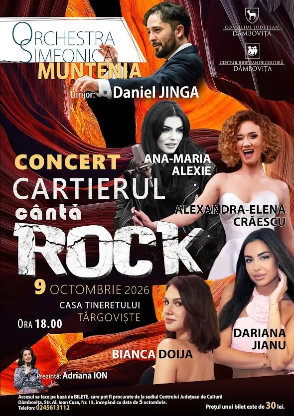 Rock și orchestră simfonică la Târgoviște: „Cartierul cântă rock” ajunge pe scenă Rock și orchestră simfonică la Târgoviște