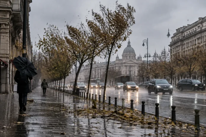 Vânt puternic în sud-estul țării. ANM anunță ploi și temperaturi scăzute în București